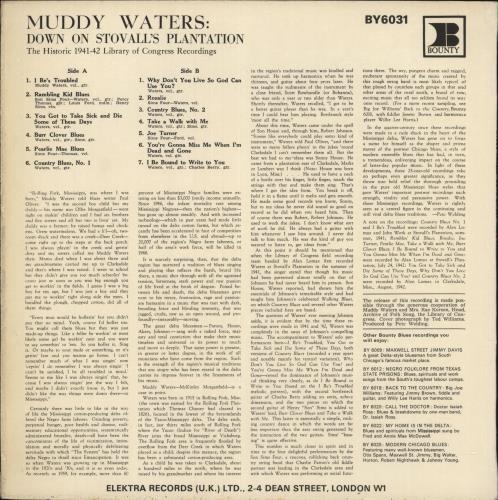 Muddy Waters Down On Stovall's Plantation vinyl LP album (LP record) UK MDWLPDO737682