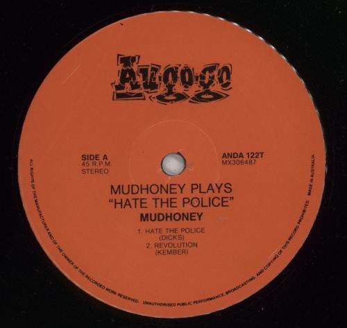 Mudhoney Plays 'Hate The Police' 12" vinyl single (12 inch record / Maxi-single) Australian MUD12PL284708