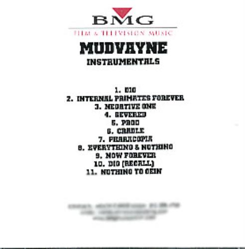 Mudvayne Instrumentals CD-R acetate US MVYCRIN327506