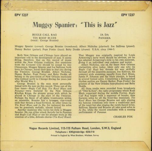 Muggsy Spanier This Is Jazz 7" vinyl single (7 inch record / 45) UK ME507TH831721