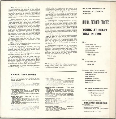Muhal Richard Abrams Young At Heart / Wise In Time vinyl LP album (LP record) UK QYHLPYO703655