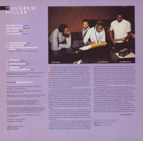 Mulgrew Miller The Countdown vinyl LP album (LP record) German NWQLPTH797763