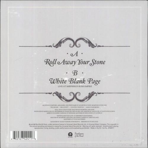 Mumford & Sons Roll Away Your Stone 7" vinyl single (7 inch record / 45) UK M3D07RO509536