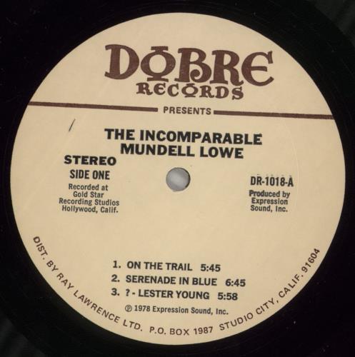 Mundell Lowe The Incomparable Mundell Lowe vinyl LP album (LP record) US LWMLPTH876170