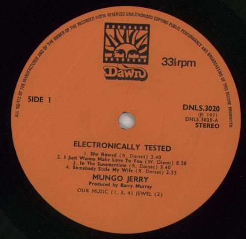 Mungo Jerry Electronically Tested - EX vinyl LP album (LP record) UK MUNLPEL710148