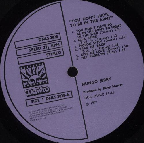 Mungo Jerry You Don't Have To Be In The Army + Insert vinyl LP album (LP record) UK MUNLPYO675464