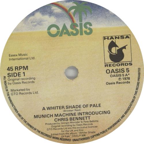 Munich Machine A Whiter Shade Of Pale 7" vinyl single (7 inch record / 45) UK M8Q07AW662672