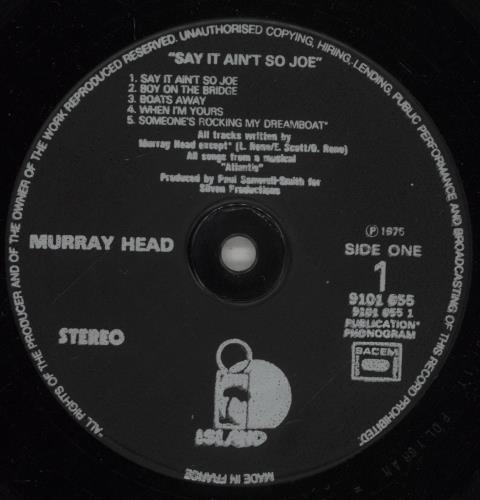Murray Head Say It Ain't So vinyl LP album (LP record) French MHDLPSA875690