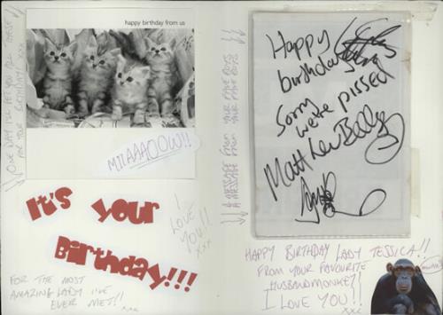 Muse Birthday Card - Set of Two Band Autographs memorabilia UK USEMMBI583409