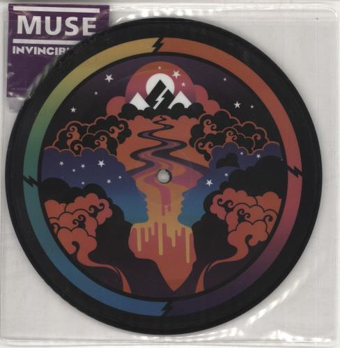 Muse Invincible - Stickered 7" vinyl picture disc (7 inch picture disc single) UK USE7PIN708036