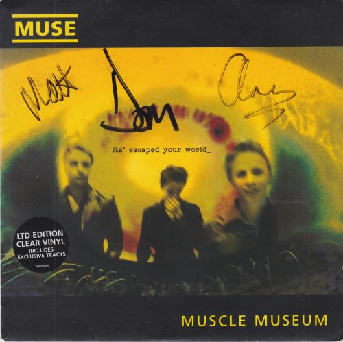 Muse Muscle Museum - Autographed 7" vinyl single (7 inch record / 45) UK USE07MU160551