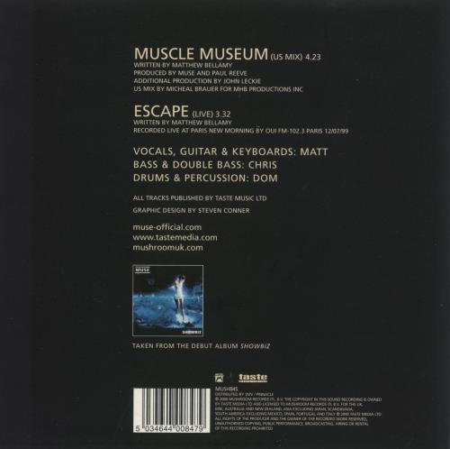 Muse Muscle Museum - EX 7" vinyl single (7 inch record / 45) UK USE07MU599850