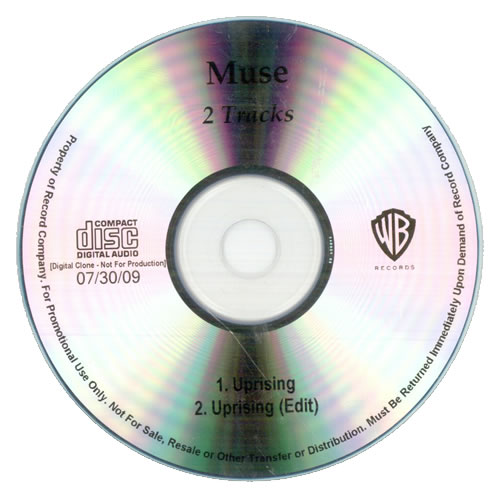 Muse Uprising - 2-track CD-R acetate US USECRUP513375