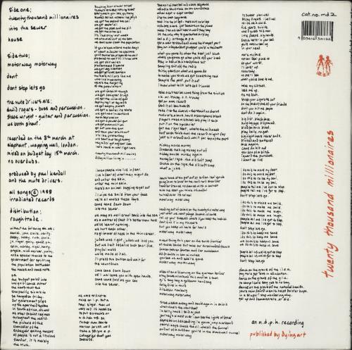 Mute Drivers Twenty Thousand Millionaires + Shrink 12" vinyl single (12 inch record / Maxi-single) UK MZ312TW815373