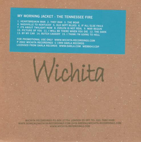My Morning Jacket The Tennessee Fire CD album (CDLP) UK MYJCDTH246877