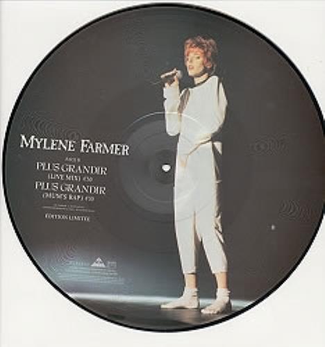 Mylene Farmer Plus Grandir 12" vinyl picture disc (12 inch picture record) French MYL2PPL03649