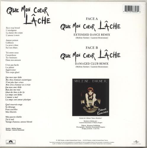 Mylene Farmer Que Mon Coeur Lache - Grey Vinyl 12" vinyl single (12 inch record / Maxi-single) French MYL12QU705929