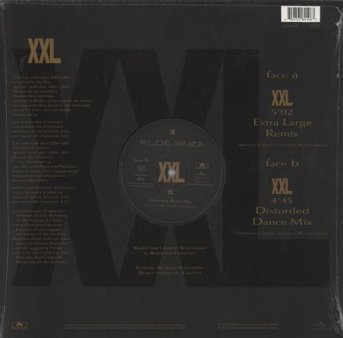 Mylene Farmer XXL 12" vinyl single (12 inch record / Maxi-single) French MYL12XX846698