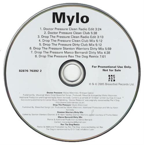 Mylo Doctor Pressure / Drop The Pressure CD single (CD5 / 5") US MCQC5DO410026