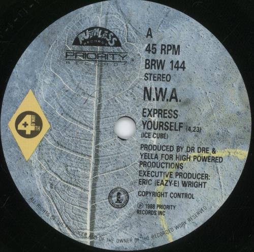 N.W.A. Express Yourself 7" vinyl single (7 inch record / 45) UK NWA07EX618154