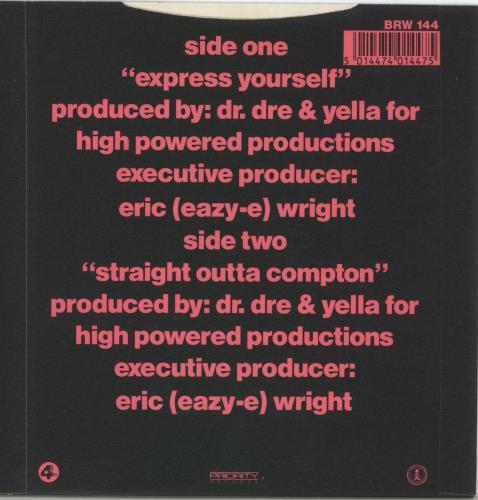 N.W.A. Express Yourself 7" vinyl single (7 inch record / 45) UK NWA07EX618154