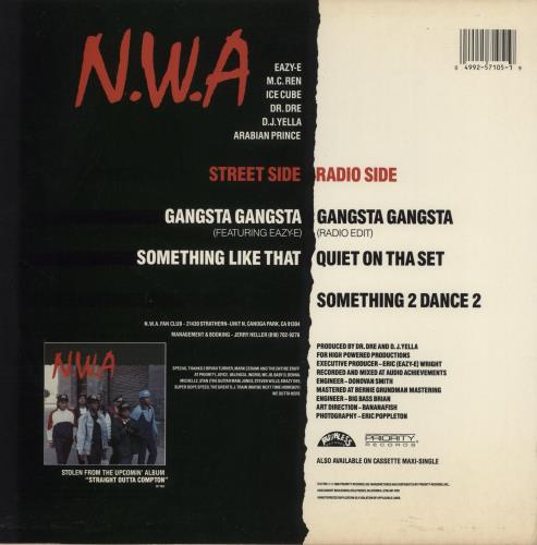 N.W.A. Gangsta Gangsta - Maxi Single 12" vinyl single (12 inch record / Maxi-single) US NWA12GA868963