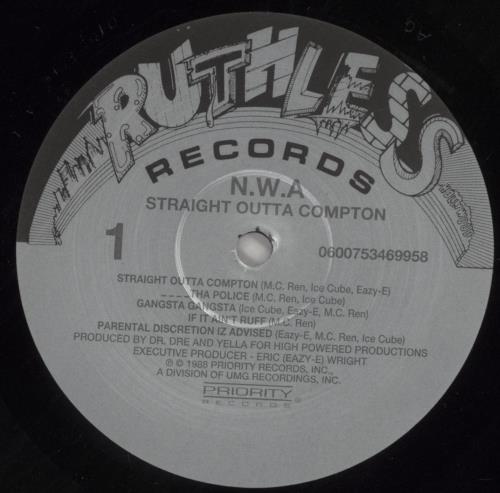 N.W.A. Straight Outta Compton + Shrink vinyl LP album (LP record) UK NWALPST859649