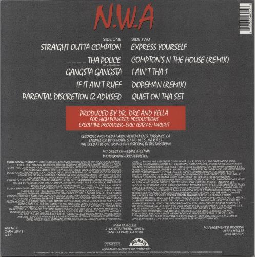 N.W.A. Straight Outta Compton + Shrink vinyl LP album (LP record) UK NWALPST859649