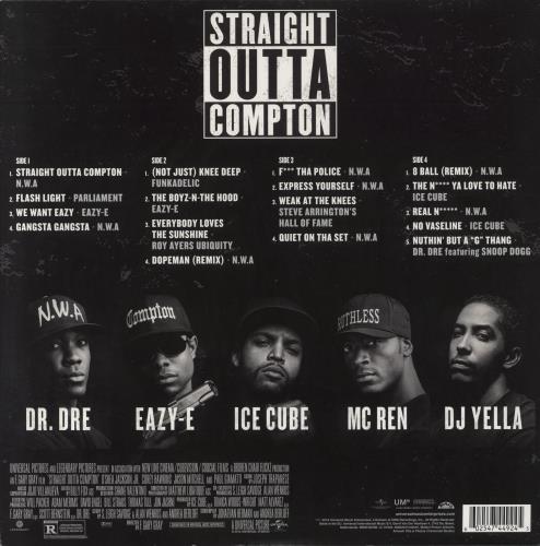 N.W.A. Straight Outta Compton Soundtrack 2-LP vinyl record set (Double LP Album) UK NWA2LST820848