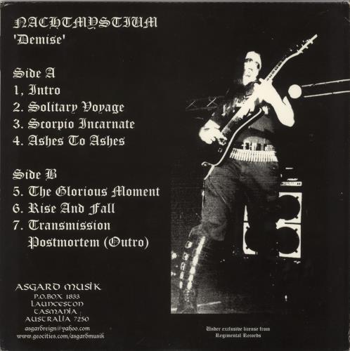 Nachtmystium Demise vinyl LP album (LP record) Australian N7FLPDE863798