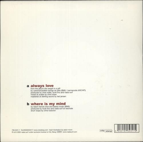 Nada Surf Always Love 7" vinyl single (7 inch record / 45) UK NSF07AL354148