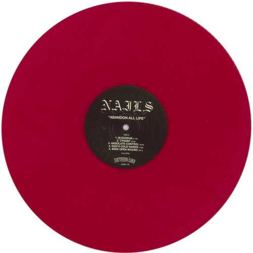 Nails Abandon All Life - Red Vinyl vinyl LP album (LP record) UK 044LPAB866144