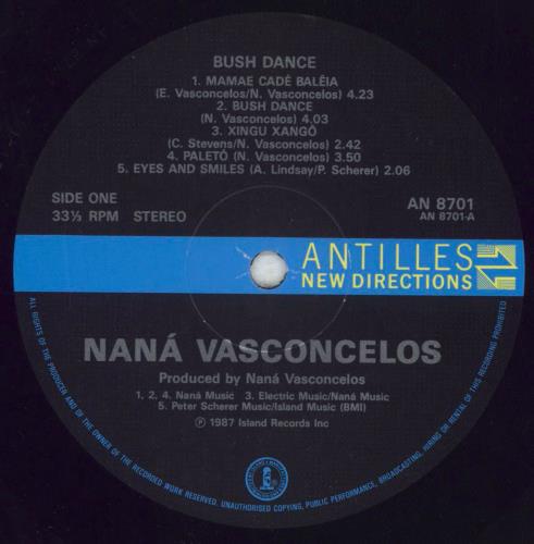 Nan� Vasconcelos Bush Dance vinyl LP album (LP record) UK NF8LPBU619983