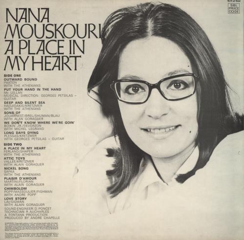 Nana Mouskouri A Place In My Heart vinyl LP album (LP record) UK NNMLPAP619491