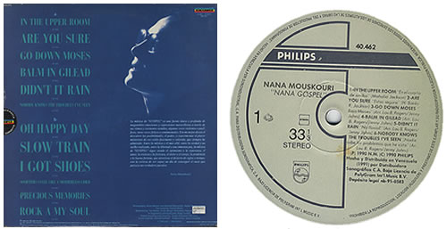 Nana Mouskouri Nana Gospel vinyl LP album (LP record) Venezuelan NNMLPNA266578