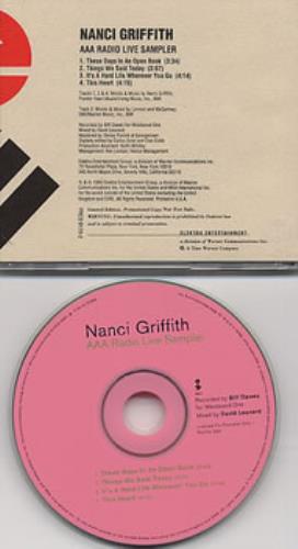 Nanci Griffith AAA Radio Live Sampler CD single (CD5 / 5") US NANC5AA44409