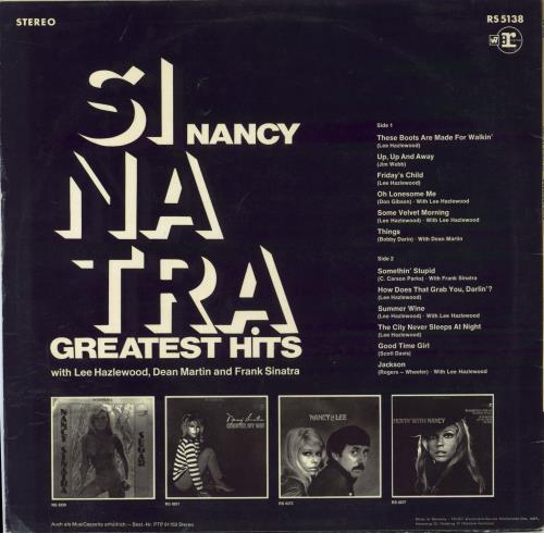 Nancy Sinatra Greatest Hits vinyl LP album (LP record) German NYSLPGR806085