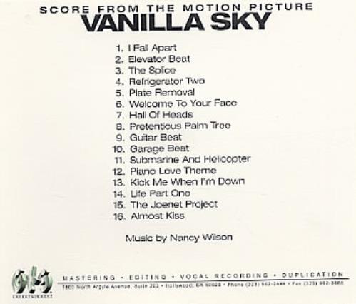 Nancy Wilson (Heart) Vanilla Sky CD-R acetate US NWICRVA219965