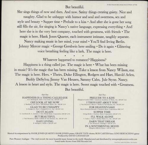 Nancy Wilson (Jazz) But Beautiful - 180gm Vinyl vinyl LP album (LP record) US NWLLPBU751546