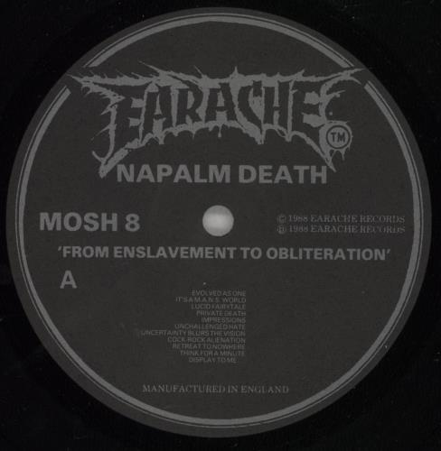 Napalm Death From Enslavement To Obliteration vinyl LP album (LP record) UK NAPLPFR575032
