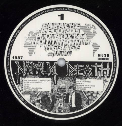 Napalm Death Scum picture disc LP (vinyl picture disc album) UK NAPPDSC808641