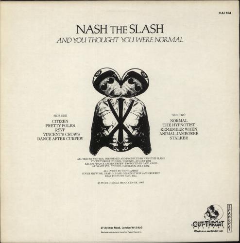 Nash The Slash And You Thought You Were Normal vinyl LP album (LP record) UK NSLLPAN876873