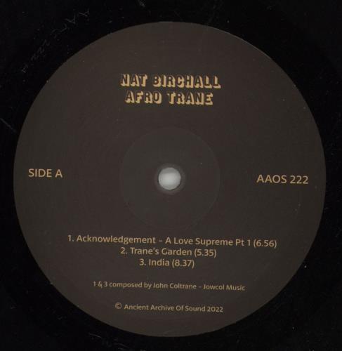 Nat Birchall Afro Trane vinyl LP album (LP record) UK 9K3LPAF867365
