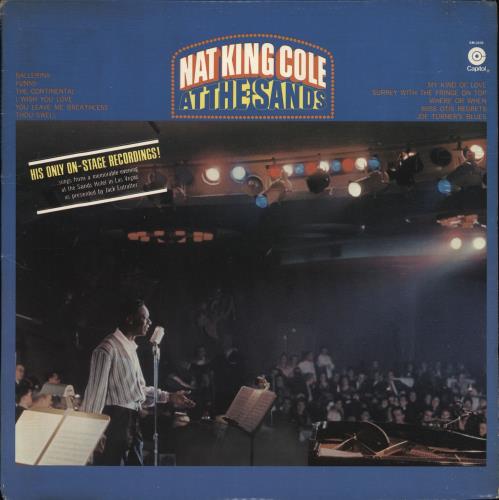 Nat King Cole At The Sands vinyl LP album (LP record) US NKCLPAT522784