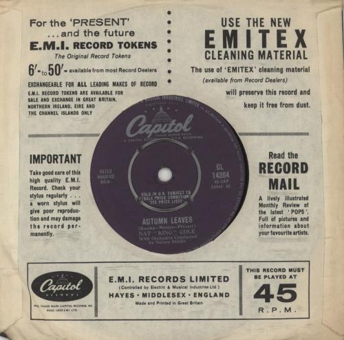 Nat King Cole Love Is A Many Splendored Thing 7" vinyl single (7 inch record / 45) UK NKC07LO869243