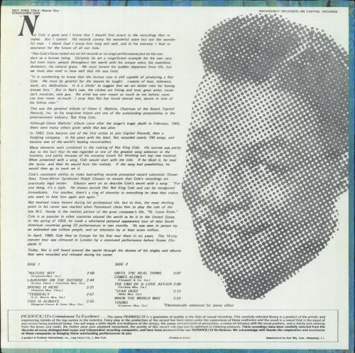 Nat King Cole Nature Boy vinyl LP album (LP record) US NKCLPNA814133