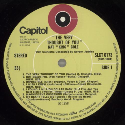Nat King Cole The Very Thought Of You - Lime Green Label vinyl LP album (LP record) UK NKCLPTH887782