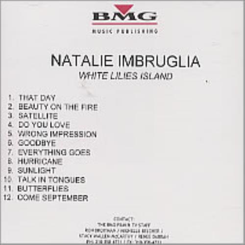 Natalie Imbruglia White Lilies Island CD-R acetate US NTLCRWH223722