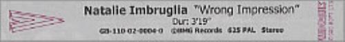 Natalie Imbruglia Wrong Impression video (VHS or PAL or NTSC) UK NTLVIWR207399
