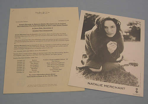 Natalie Merchant Live In Concert media press pack US NATPPLI146959